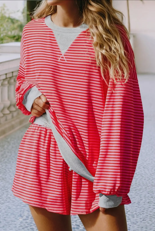Oversized Striped Set