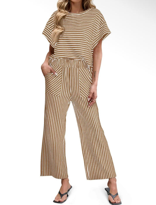 Camel Top and Wide Leg Set