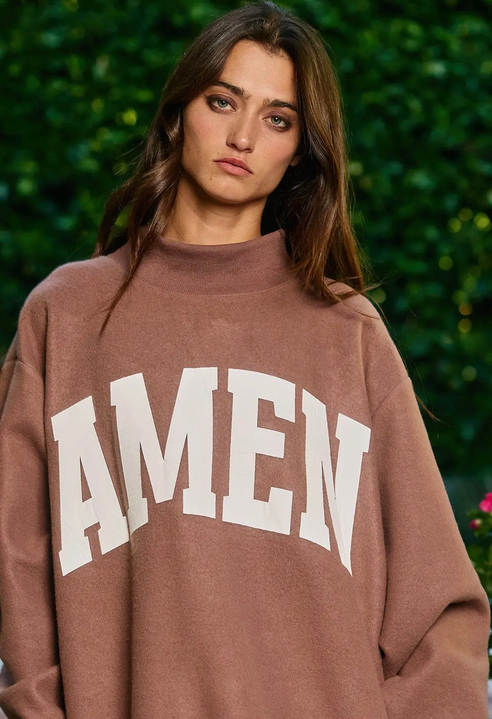 AMEN/WWJD Reversible Mock Neck Sweatshirt