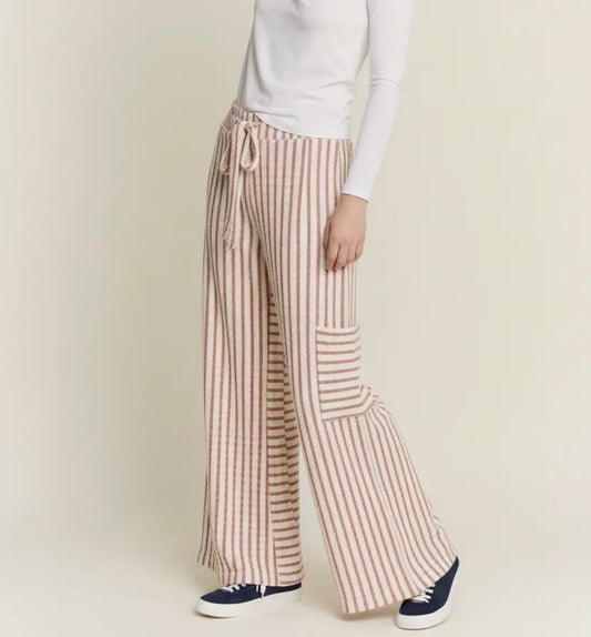 Striped Wide Leg Pants Pink
