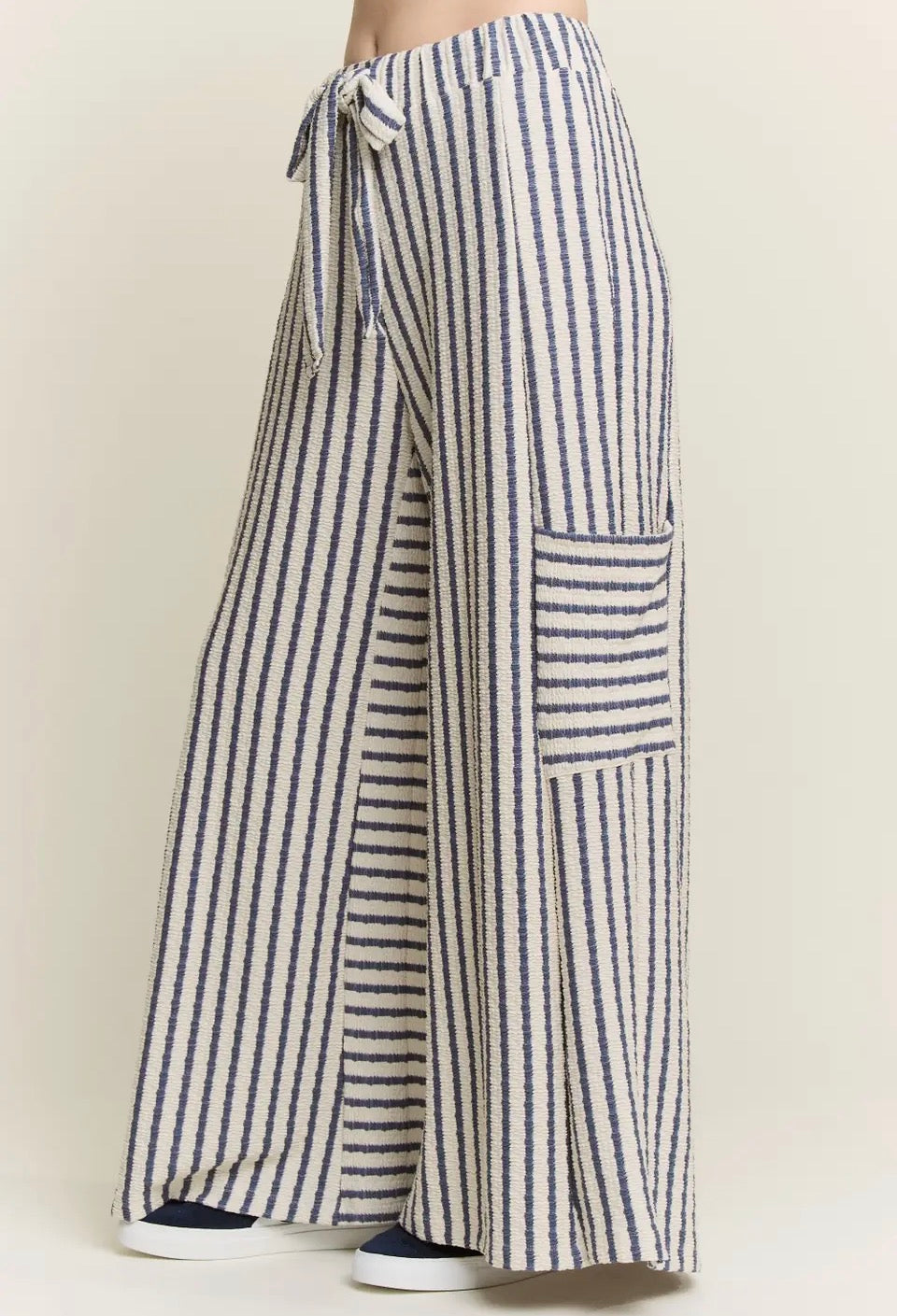 Striped Wide Leg Pants Blue