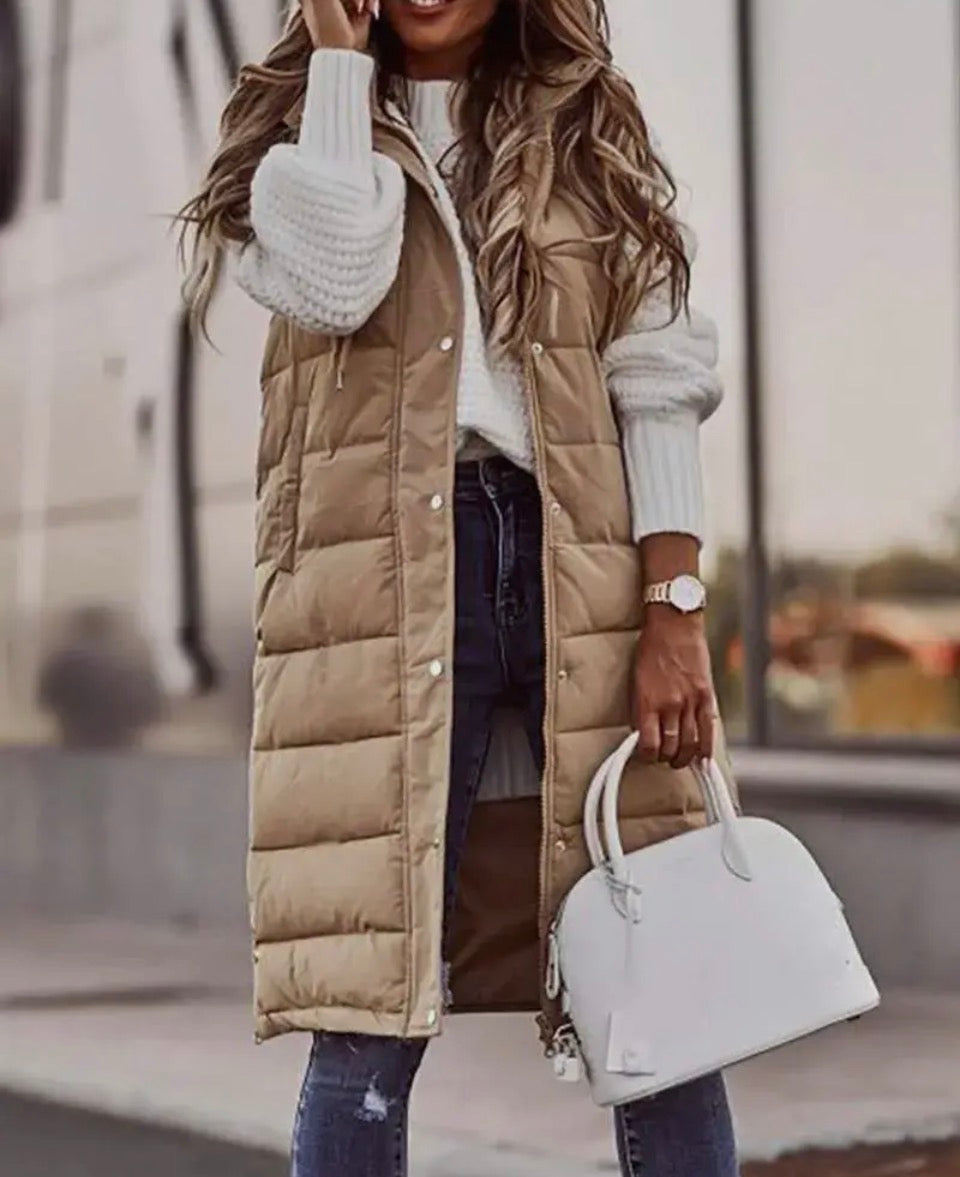 Beige Puffer Vest