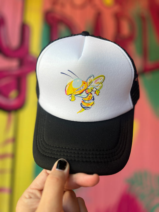 Yellow Jacket Doodle Hat Black