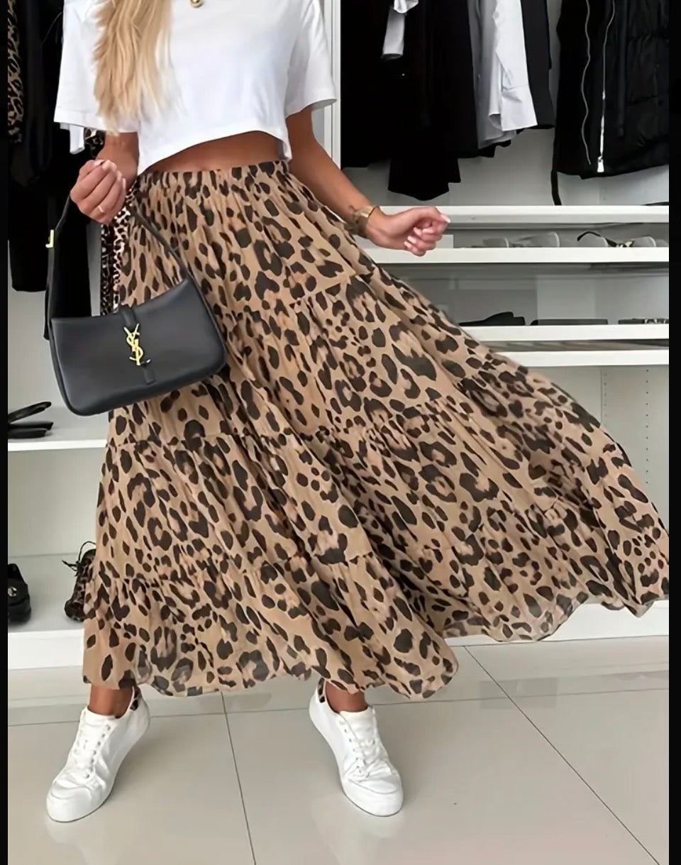 Leopard Maxi Skirt
