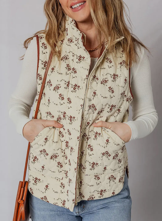 Floral Puff Vest