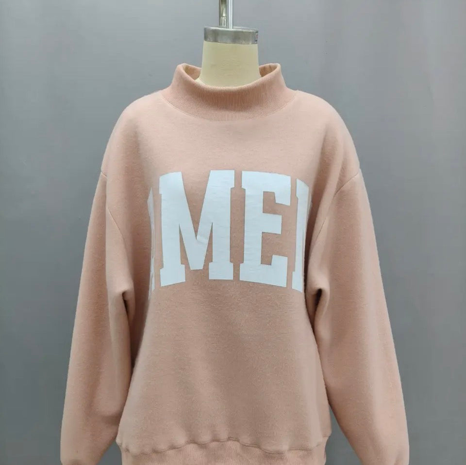 Amen/WWJD Reversible Mock Neck