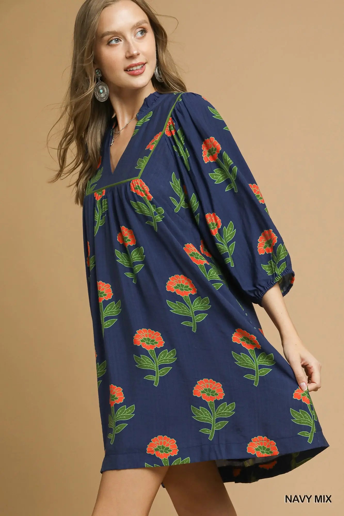 Umgee Floral Print Dress