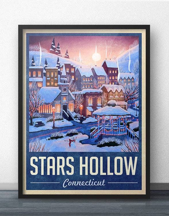 Stars Hollow Winter Holiday Poster (for Gilmore Girls fans): 11 x 17" inches