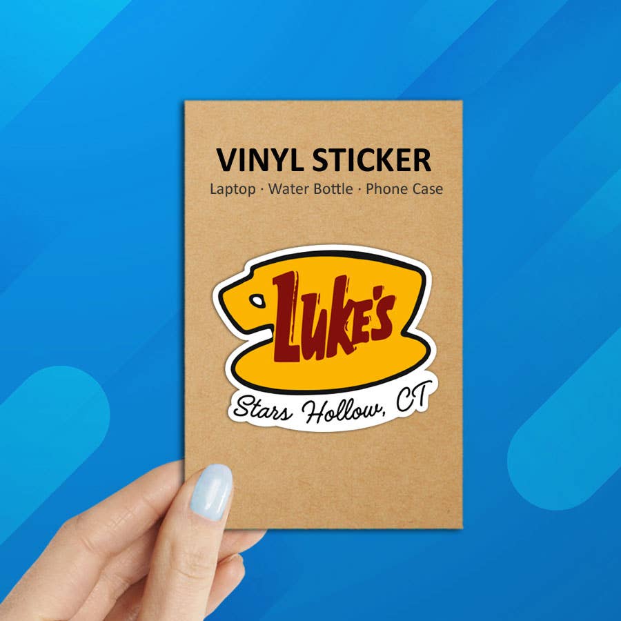 Gilmore Girls Luke's Coffee Shop Laptop Sticker: Packaged