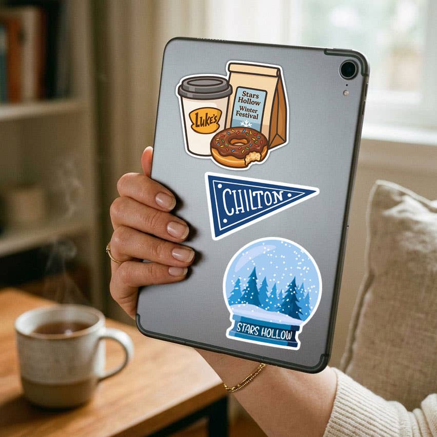 Gilmore Girls Stars Hollow Snow Globe Laptop Sticker: Packaged