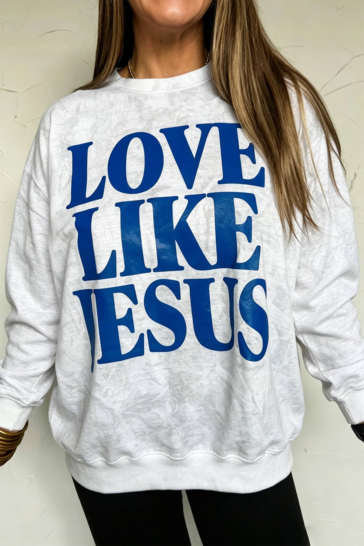 Love Like Jesus Camo Print Pullover Sweatshirt