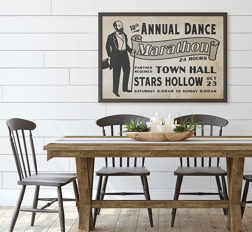Stars Hollow Dance Marathon Poster - Heritage Series for Gilmore Girls fans: Print Only / 11 x 17" inches