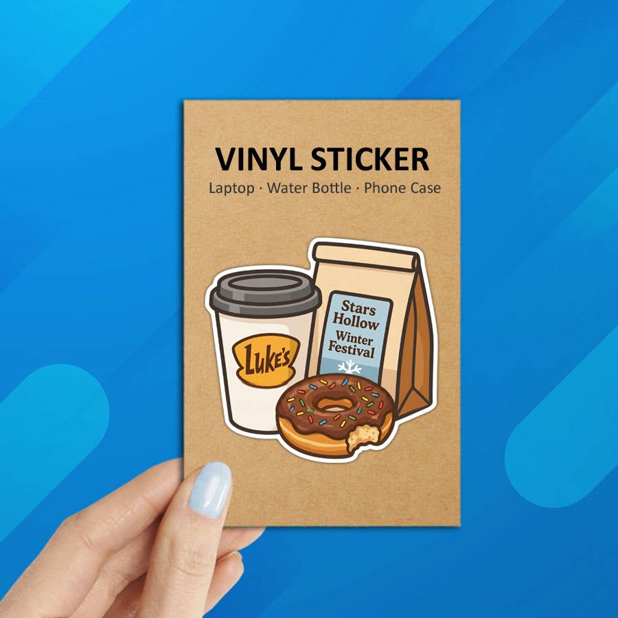 Gilmore Girls Stars Hollow Winter Festival Laptop Sticker: Packaged
