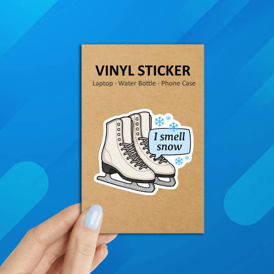 Gilmore Girls Inspired "I Smell Snow" Laptop Sticker: Packaged