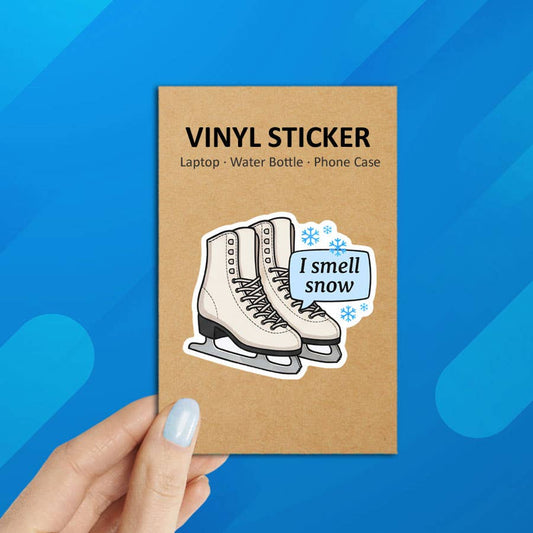 Gilmore Girls Inspired "I Smell Snow" Laptop Sticker: Packaged