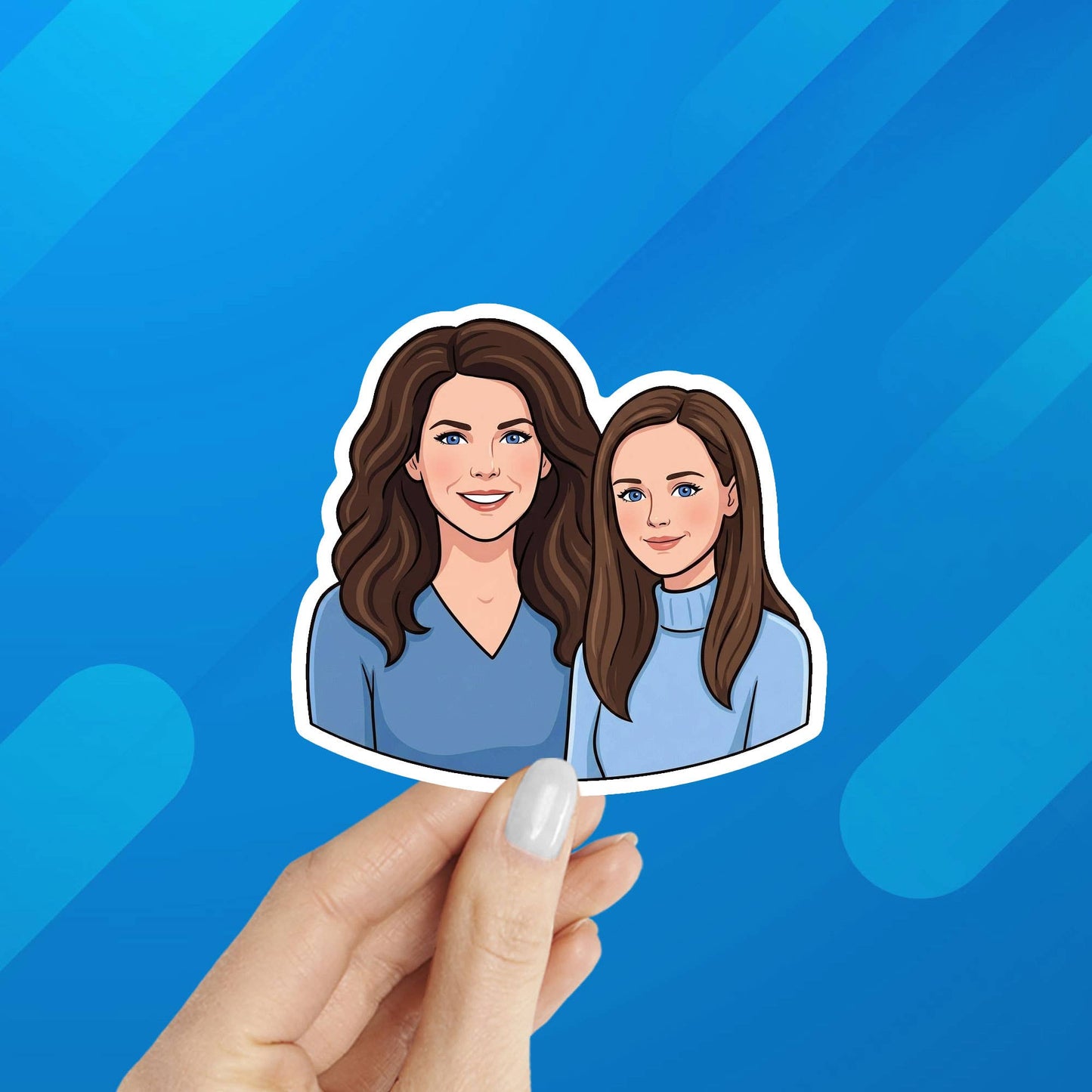 Gilmore Girls Inspired Lorelai & Rory Laptop Sticker: Packaged