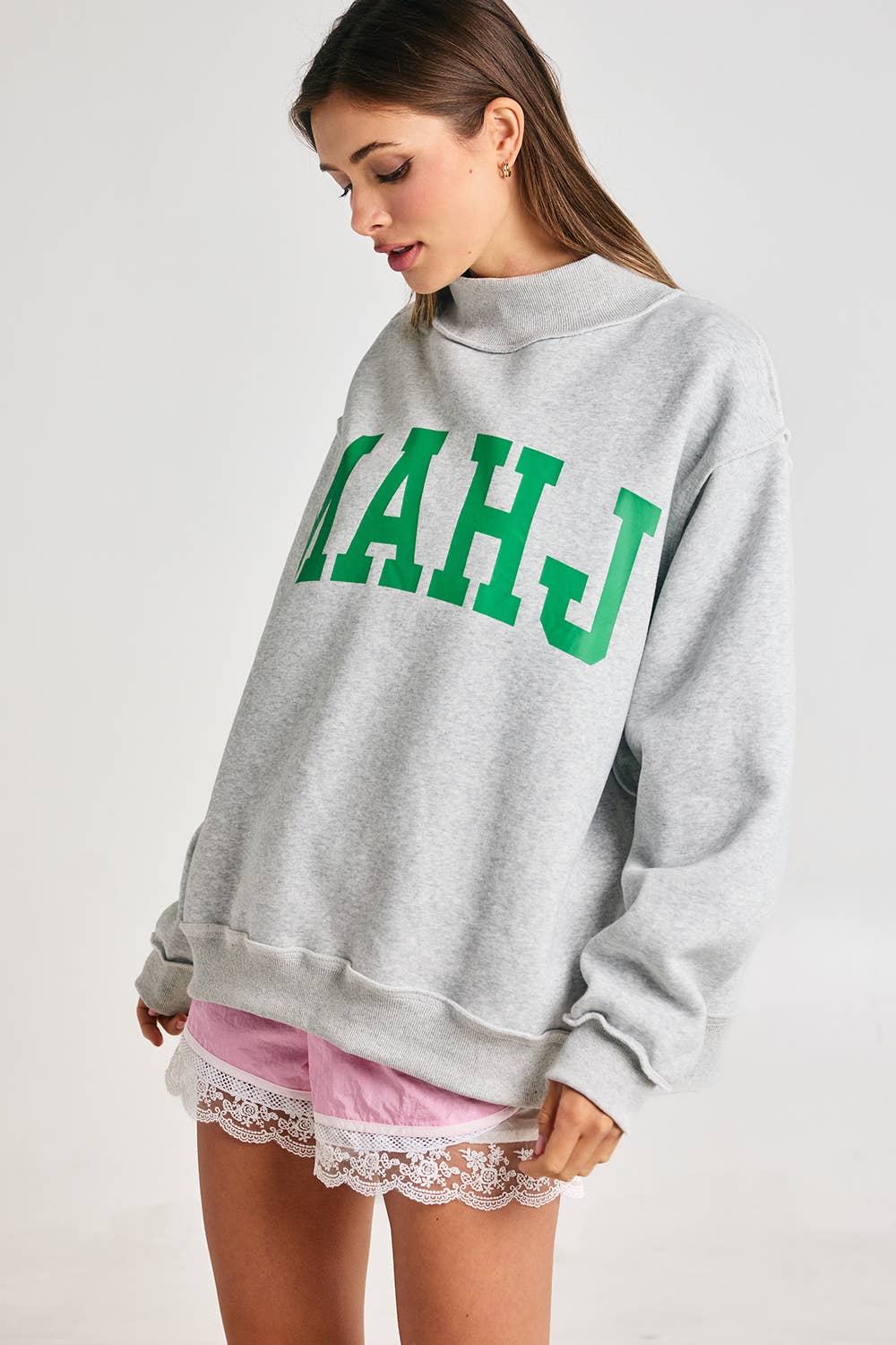 MAHJONG | Reversible "MAHJ"&"BAM" MockNeck Sweatshirt