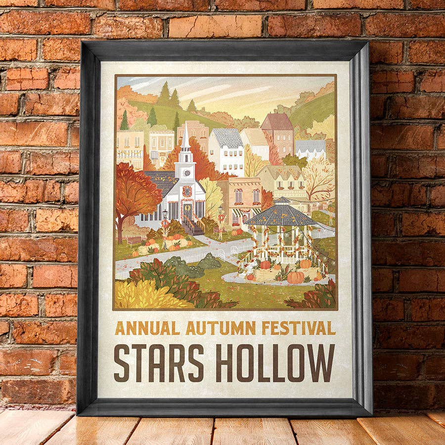 Stars Hollow "Autumn Festival" Travel Poster (for Gilmore Girls fans): 11 x 17" inches