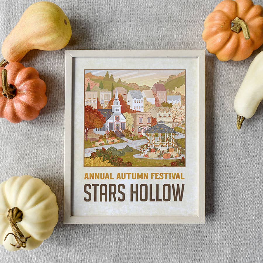 Stars Hollow "Autumn Festival" Travel Poster (for Gilmore Girls fans): 11 x 17" inches
