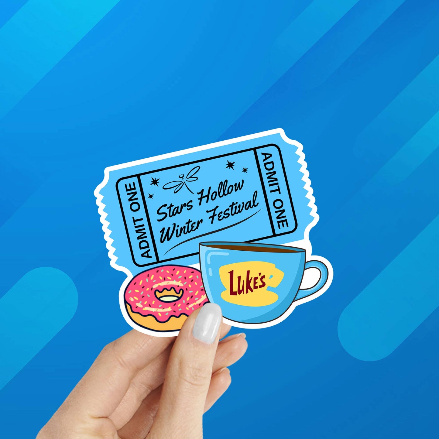 Gilmore Girls Winter Festival Laptop Sticker: Packaged