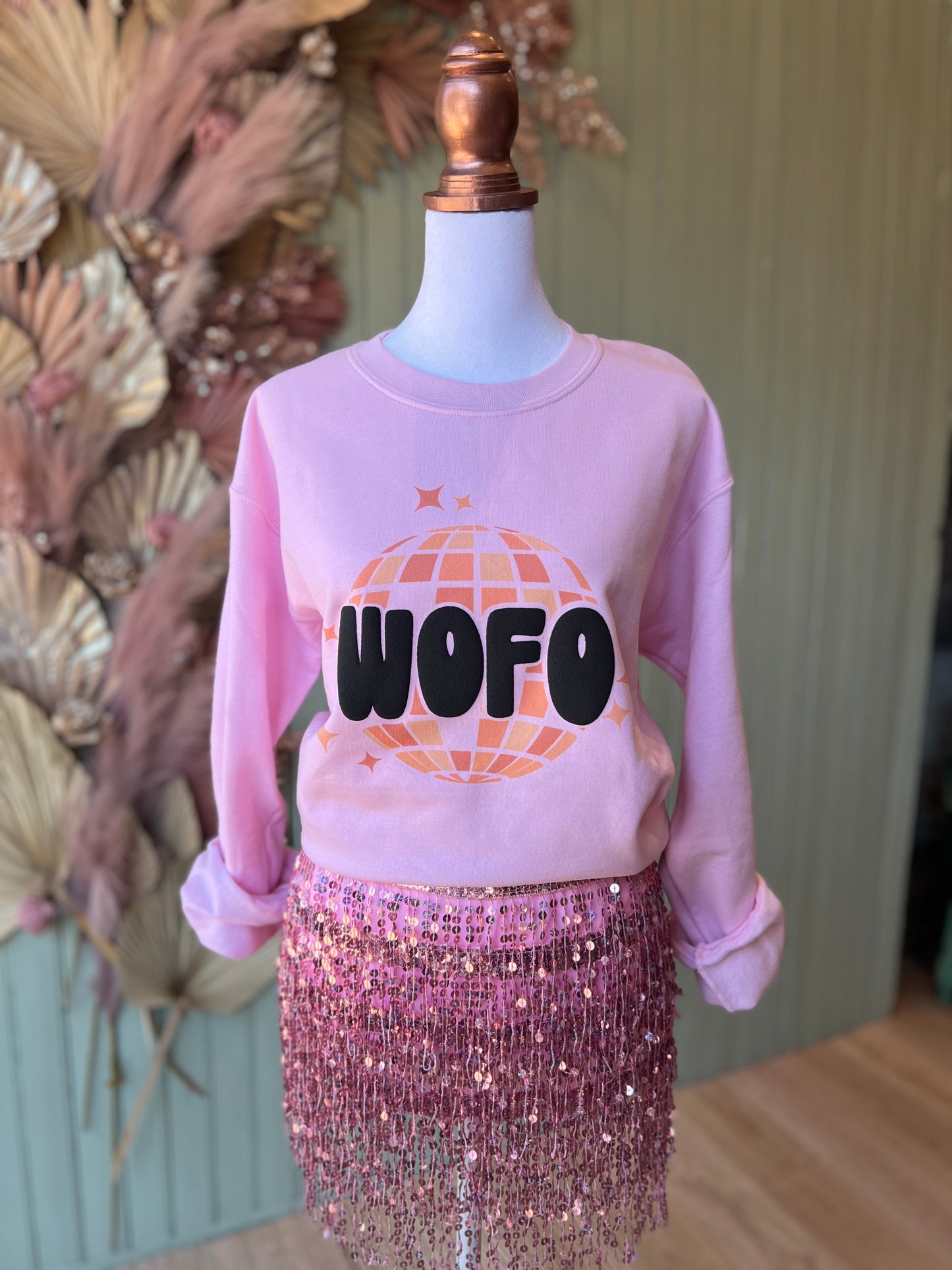 WOFO Pink Disco Puffy Sweatshirt Woodford